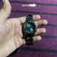 Alabaster Claw Watch – Luxury Minimalist Timepiece with Emerald Accent Design
