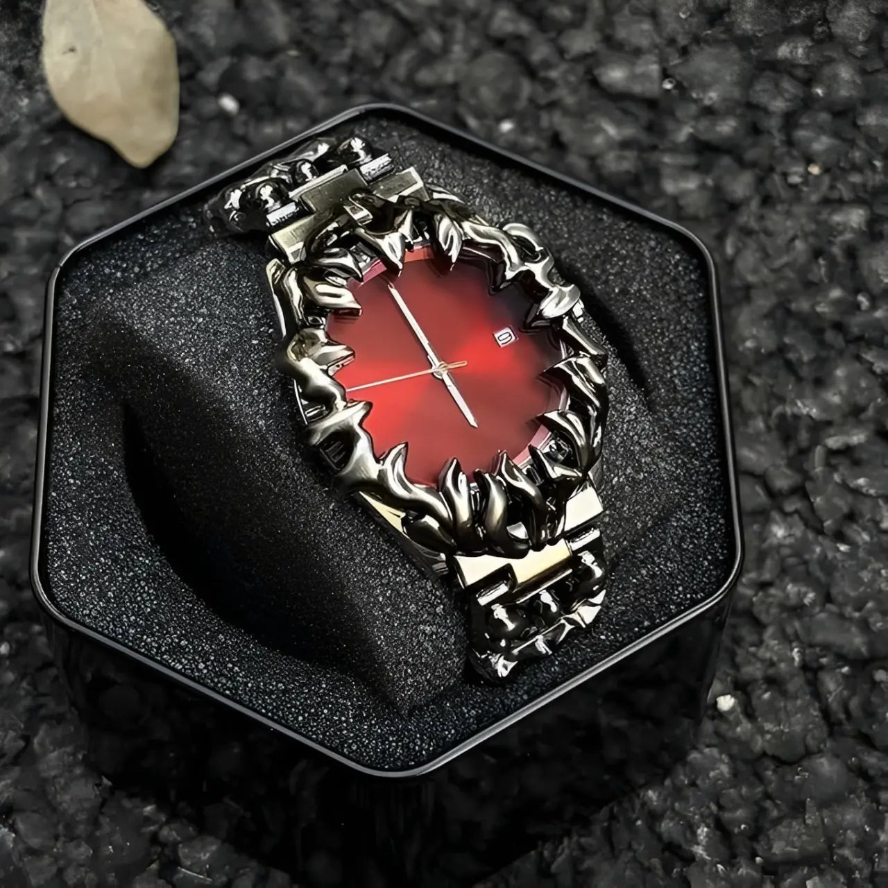 Alabaster Claw Watch – Luxury Minimalist Timepiece with Emerald Accent Design - AuvaNoirAlabaster Claw Watch – Luxury Minimalist Timepiece with Emerald Accent Design
