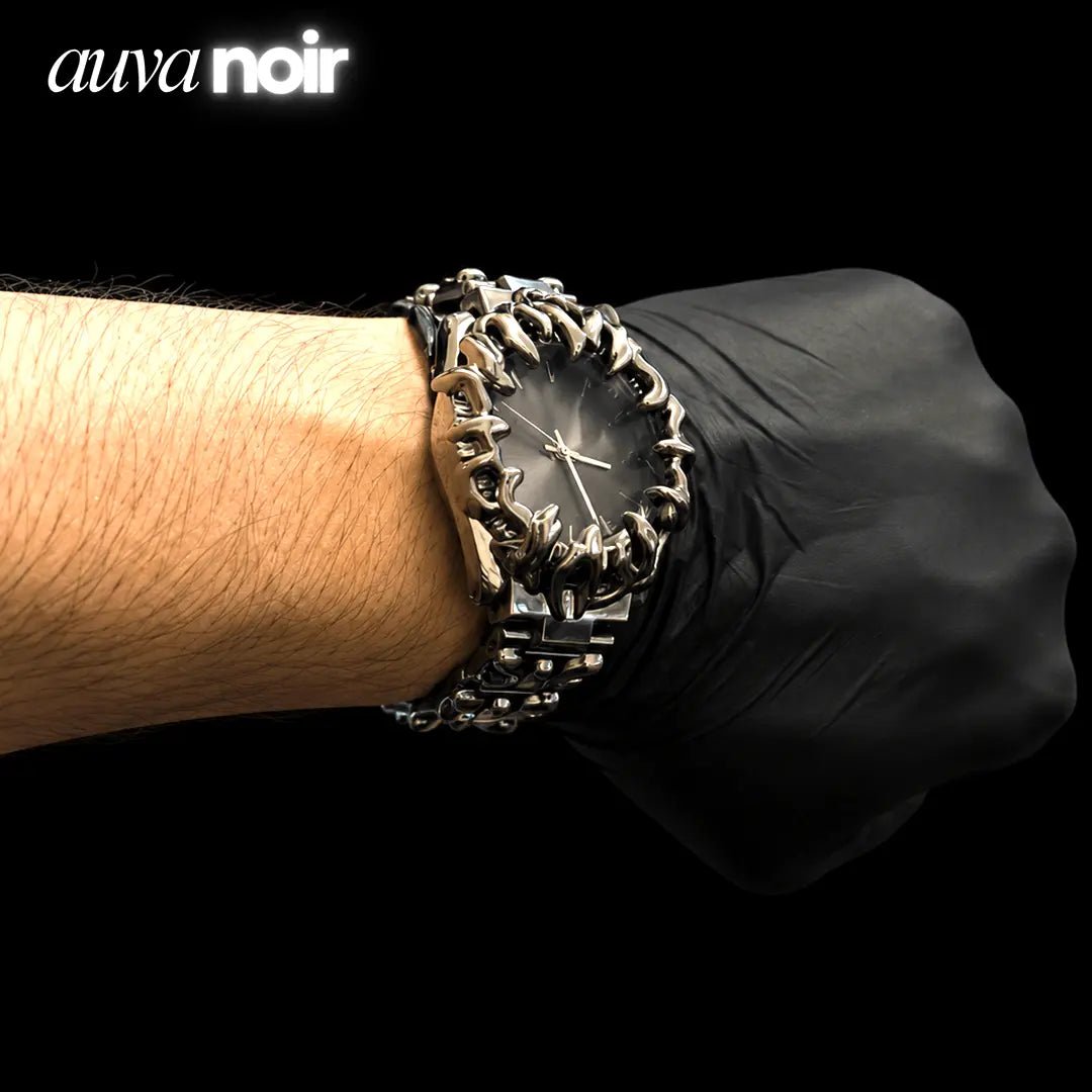 Alabaster Claw Watch – Luxury Minimalist Timepiece with Emerald Accent Design - AuvaNoirAlabaster Claw Watch – Luxury Minimalist Timepiece with Emerald Accent Design