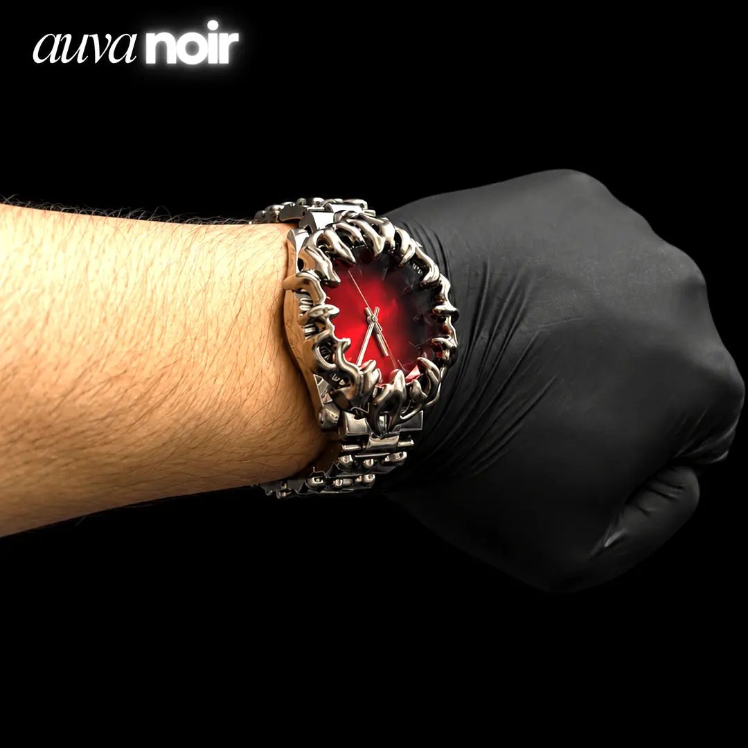 Alabaster Claw Watch – Luxury Minimalist Timepiece with Emerald Accent Design - AuvaNoirAlabaster Claw Watch – Luxury Minimalist Timepiece with Emerald Accent Design
