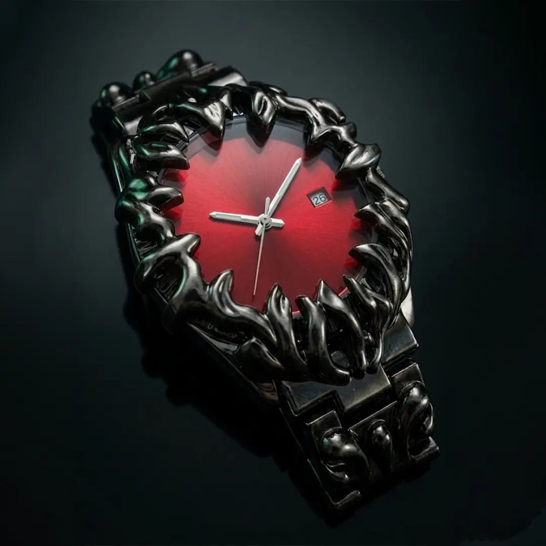 Alabaster Claw Watch – Luxury Minimalist Timepiece with Emerald Accent Design - AuvaNoirAlabaster Claw Watch – Luxury Minimalist Timepiece with Emerald Accent Design