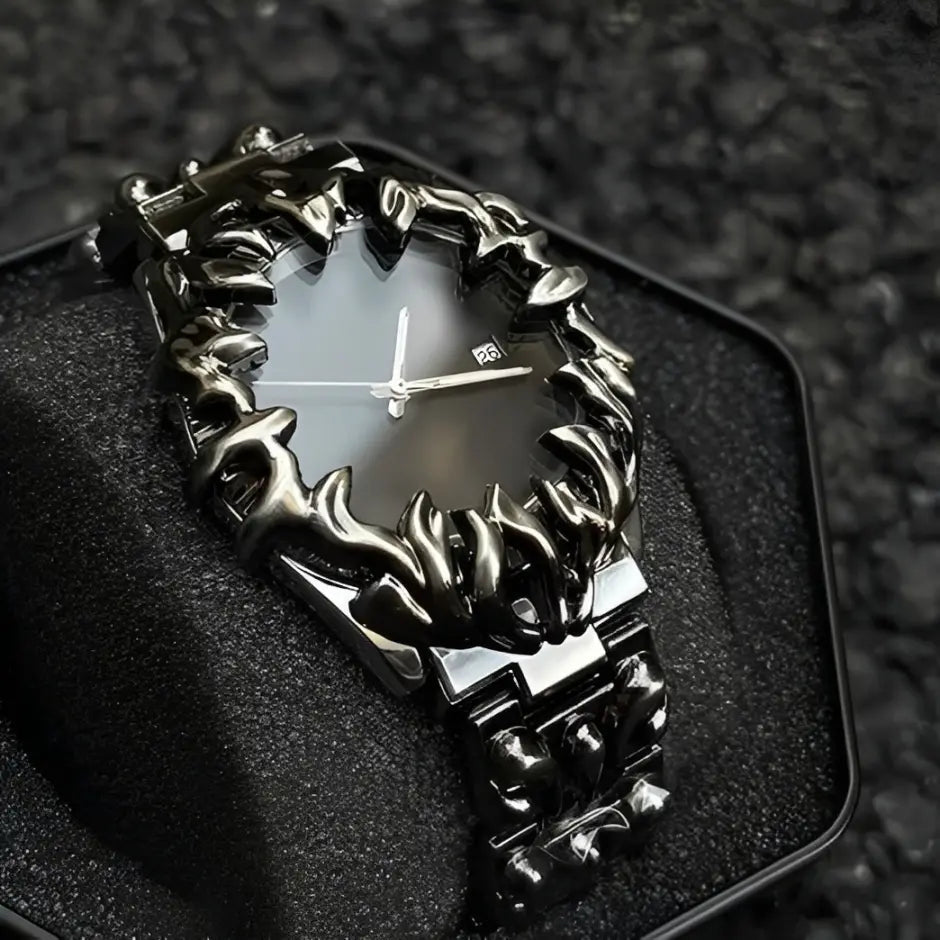 Alabaster Claw Watch – Luxury Minimalist Timepiece with Emerald Accent Design - AuvaNoirAlabaster Claw Watch – Luxury Minimalist Timepiece with Emerald Accent Design